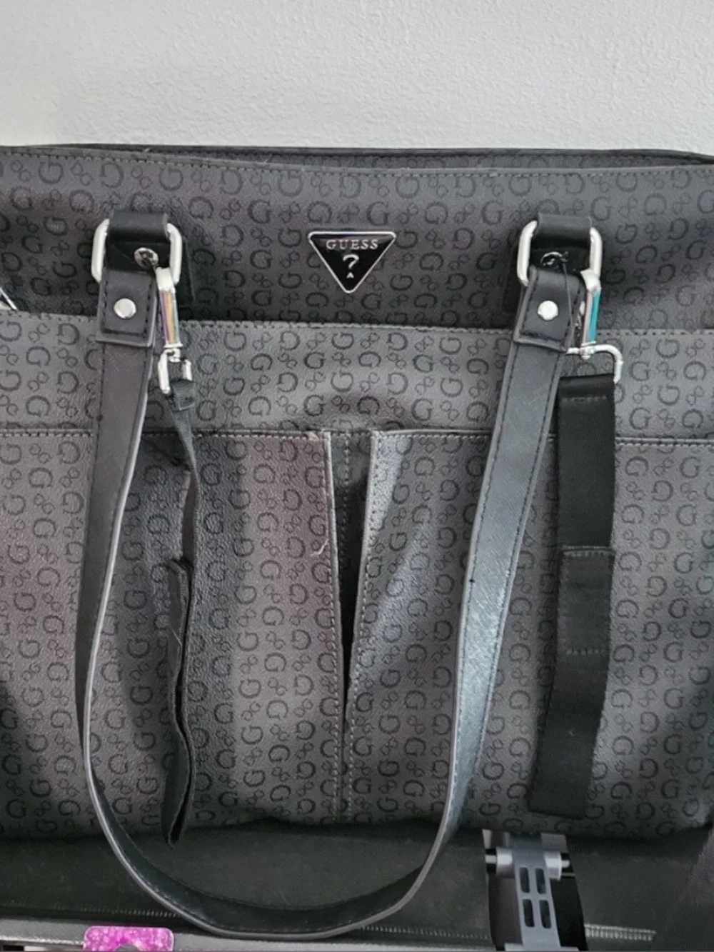 GUESS Charcoal diaper/tote/travel bag